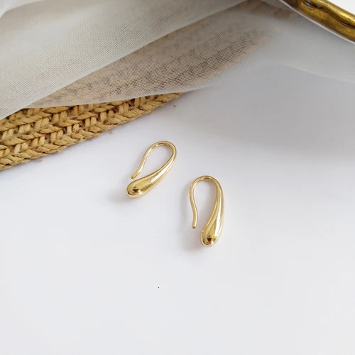 Trendy Smooth Surface Shiny Gold Color Teardrop Earrings For Women Selling Delicate Jewelry Girl Custom 250210