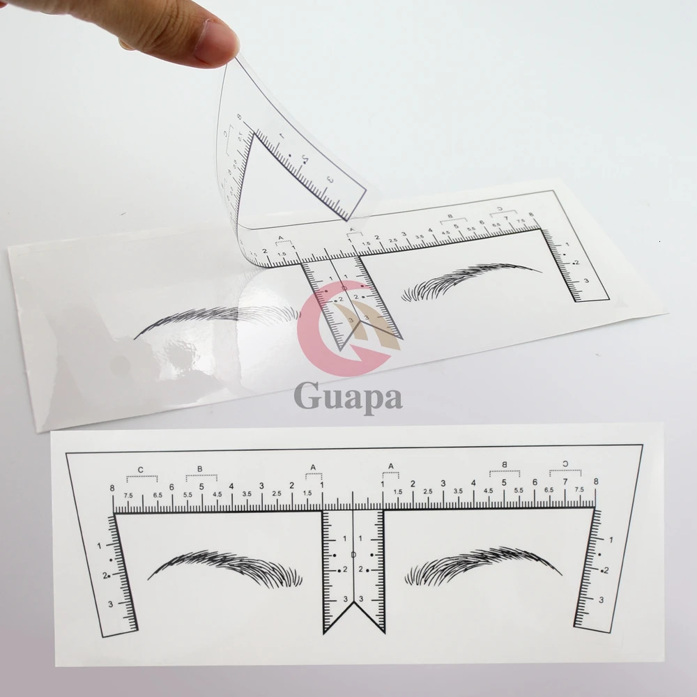 50pcs/lot Eyebrow Stencils Shaping Disposable Eyebrow Ruler with Brow Shape Eyebrow Ruler Sticker for Permanent Makeup Tools 250224