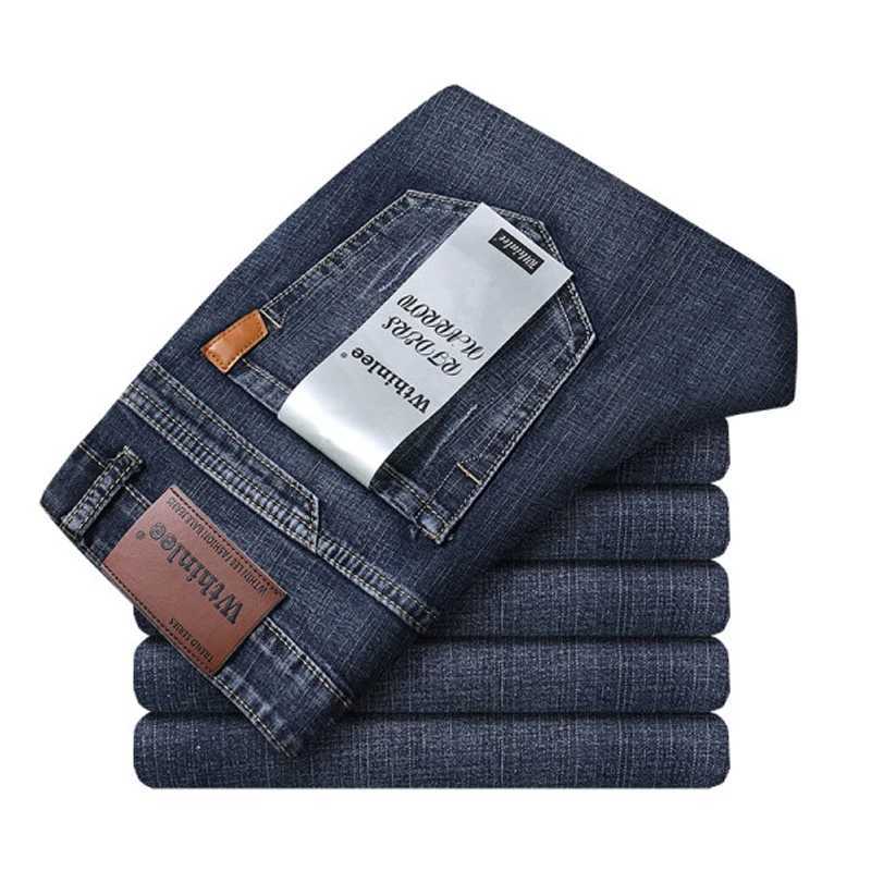 Classic Business Casual Jeans Men 2023 New Fashion Blue Slim Stretch Denim Trousers Male High Quality Luxury Pants Men Clothing X250227