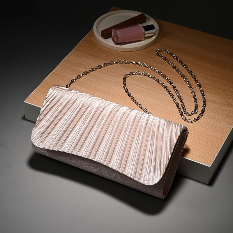 Fashionable Womens party clutch bag dinner dress champagne handbag evening wedding chain cross body shoulder 250226