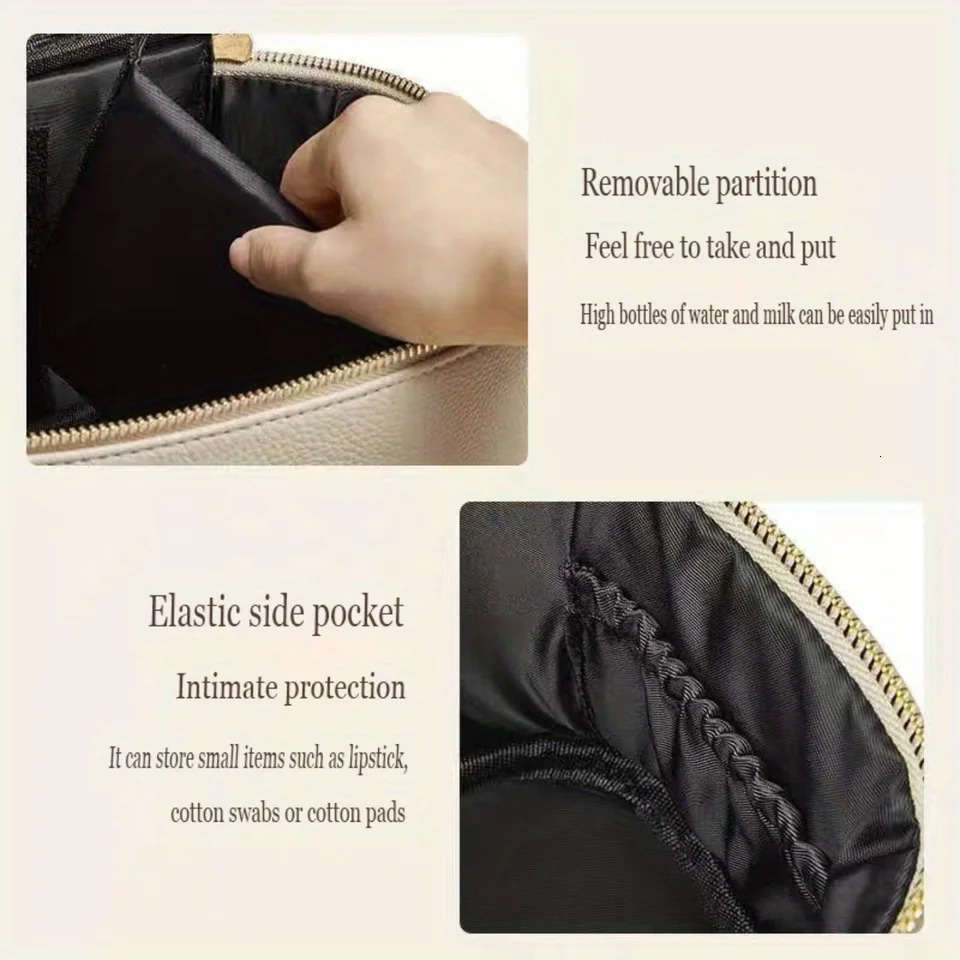 Ship from US Fashionable faux leather travel cosmetic bag SPACEUS With Organizational Divider perfect for On the Go beauty needs 250227FBB