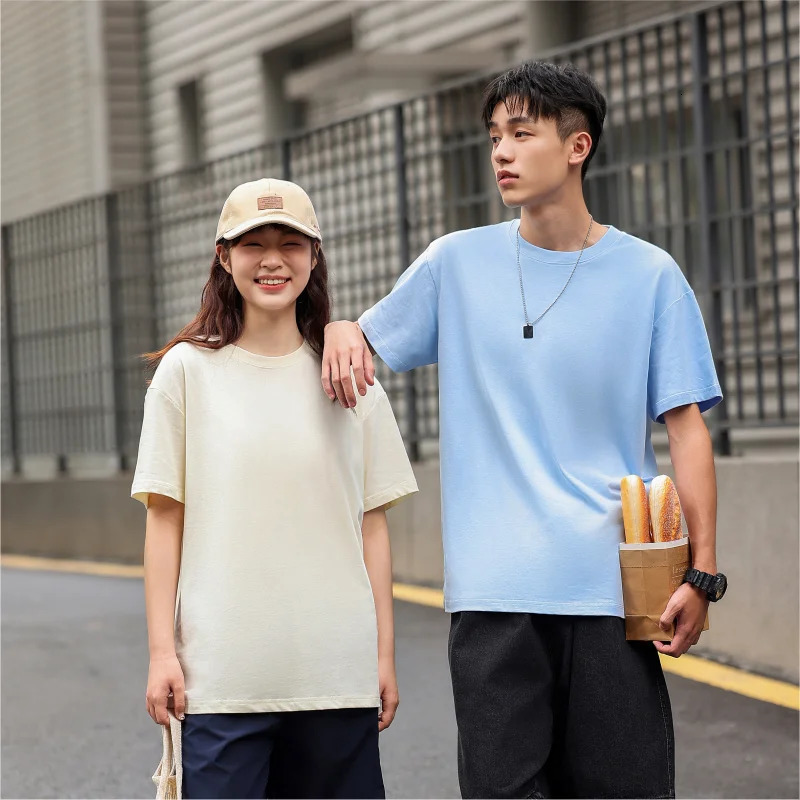 Customized work clothes pure cotton t-shirt printed pattern loose style hip-hop style 250226