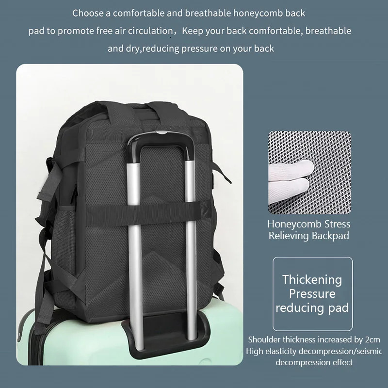 Ship from US Mens Large Travel Backpack 40x28x15 Cabin Bag for Women Airline Approved Waterproof Laptop Executive Work 250227FBB