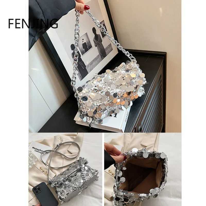 New Arrival Sequined Shiny Handbags Women New Fashion Shoulder Crossbody Bags Luxury Party Evening Bags Purple Over Envelope Bags T250227