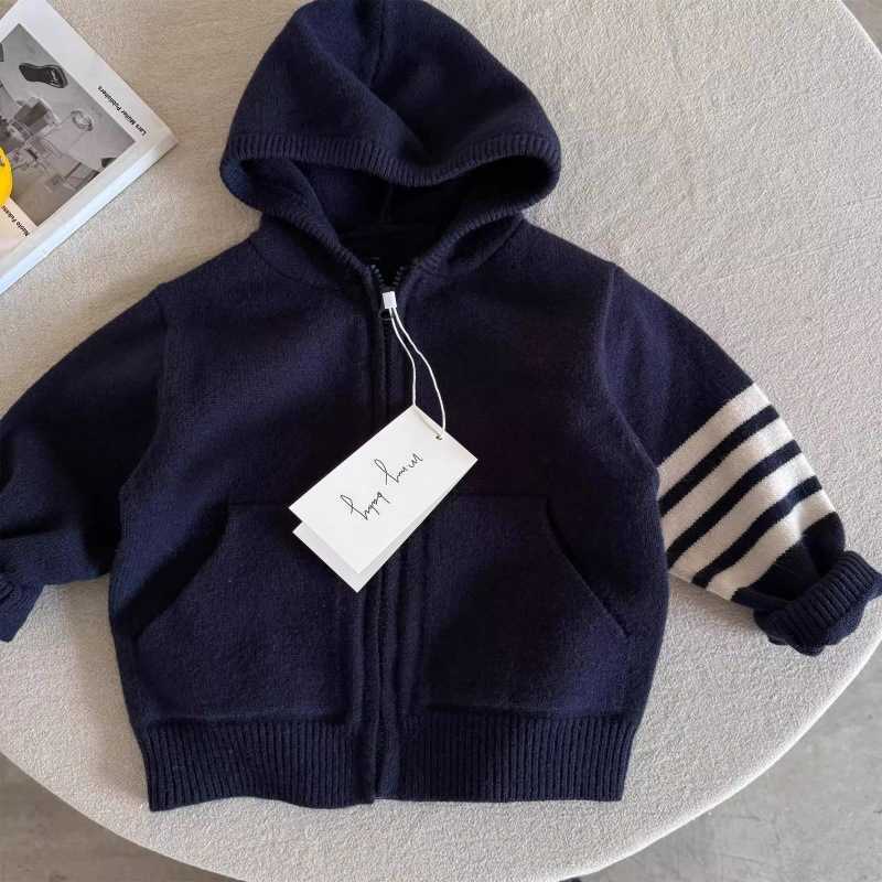 Pullover Childrens sweater jacket for men in Spring and Autumn 2025 new style for small and mediumsizedc hildrenh oodedc ardiganf orb abiest rendyb ra