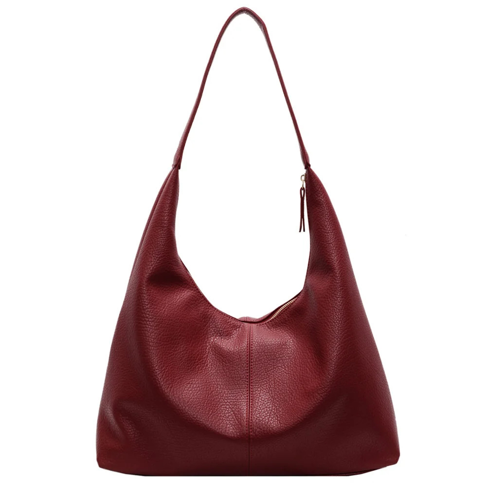 Ship from US Shoulder Bag for Women Zipper Closure Underarm PU Leather Large Capacity Solid Color Handbag Travel Shopping Work 250227FBB