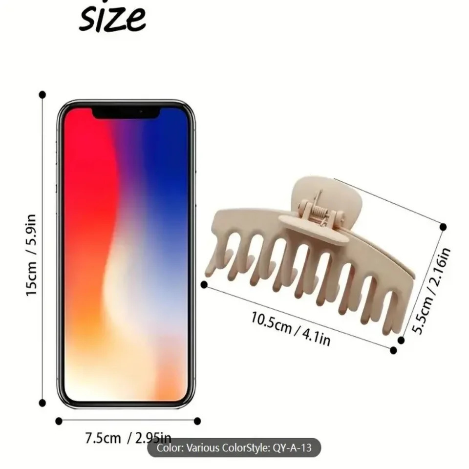 6Pc Fashion Claw Clip Set Headwear Large Hair Multiple Styles Korean For Girls Shark Clips Barrette Accessories 250218