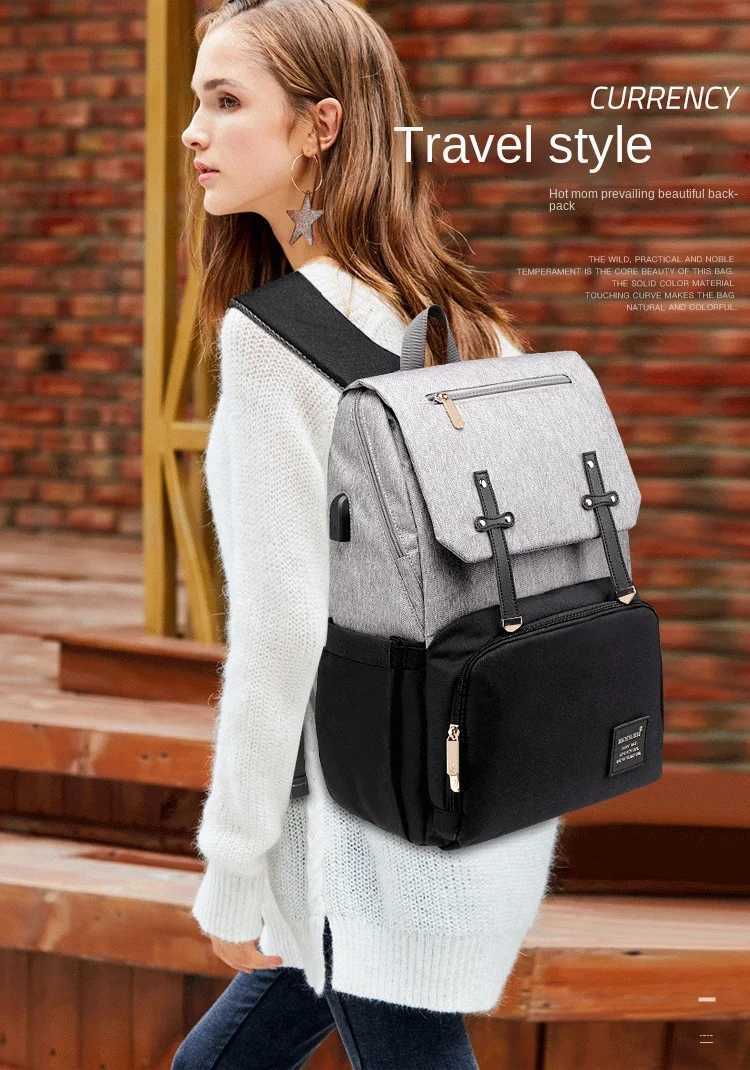 Diaper Bags Fashion New Baby Diaper Bag Backpack Multifunctional Diaper Bag Organizer with Thermal Milk Bottle Bag Baby Bags for Mom Y250227RT3U