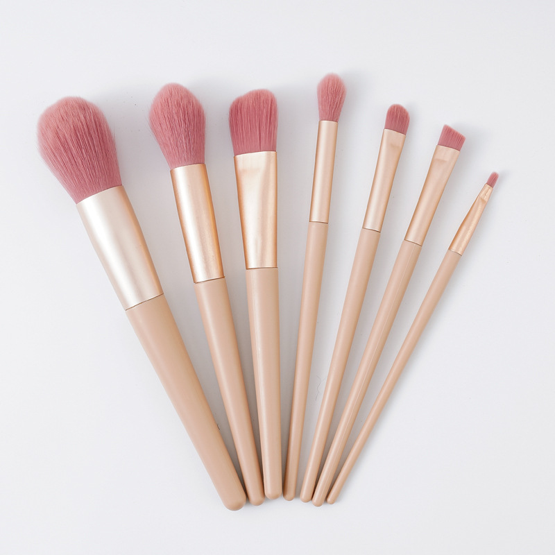 Ins Super Fire Nude Pink 7 Pcs Makeup Brush Set Super Soft Brush Powder Brush Eye Shadow Brush#100 S6000