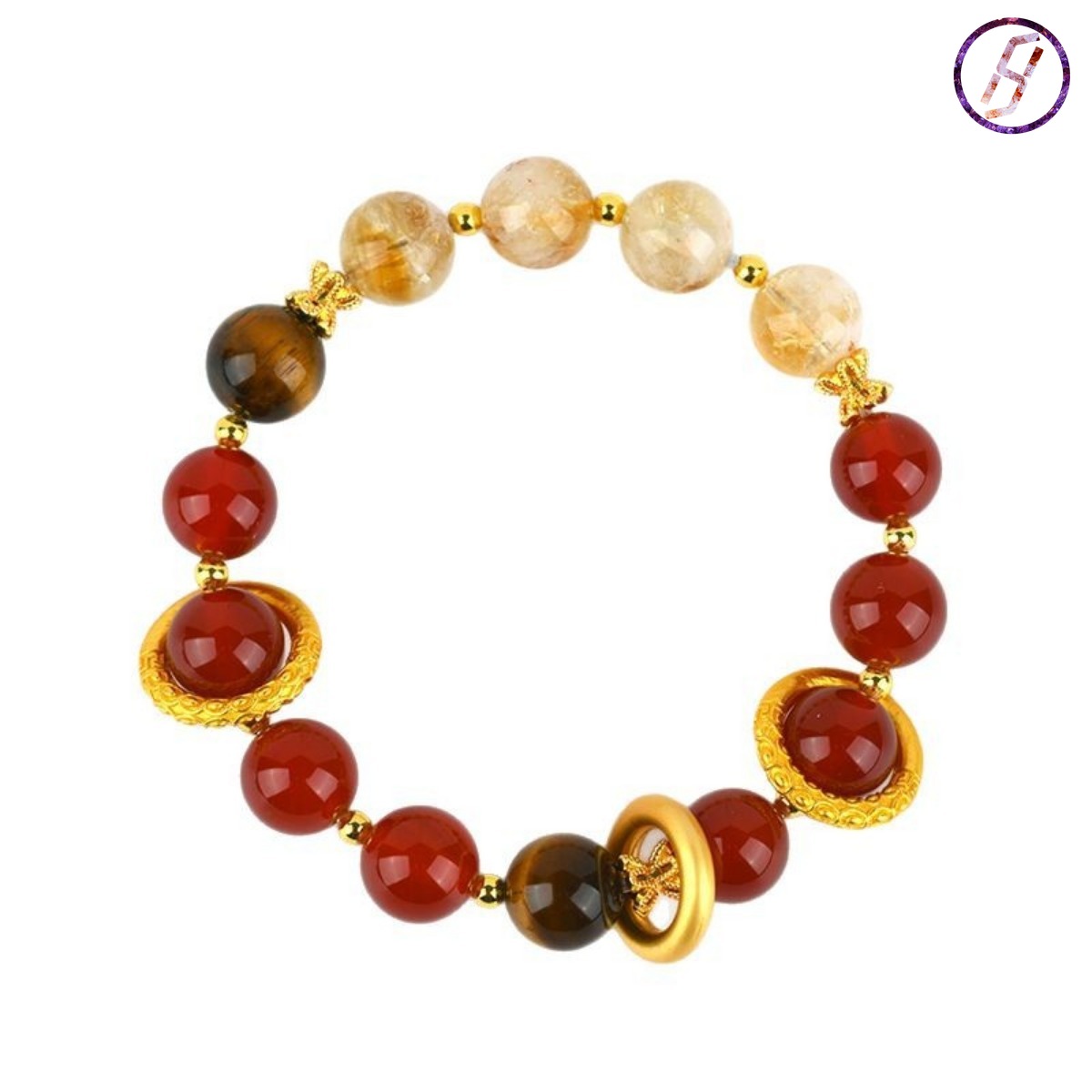 2025 New Network Hit "Nezha 2" Series A Variety of Original Bracelets Natural Crystal Citrine Carnelian Tiger Eyes Fortune Crystal Women