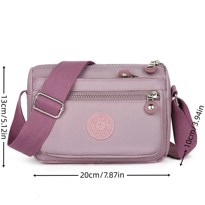 Nylon Shoulder Bag Lightweight Small Square Bag Anti Splash Casual Crossbody Womens Bag 250218
