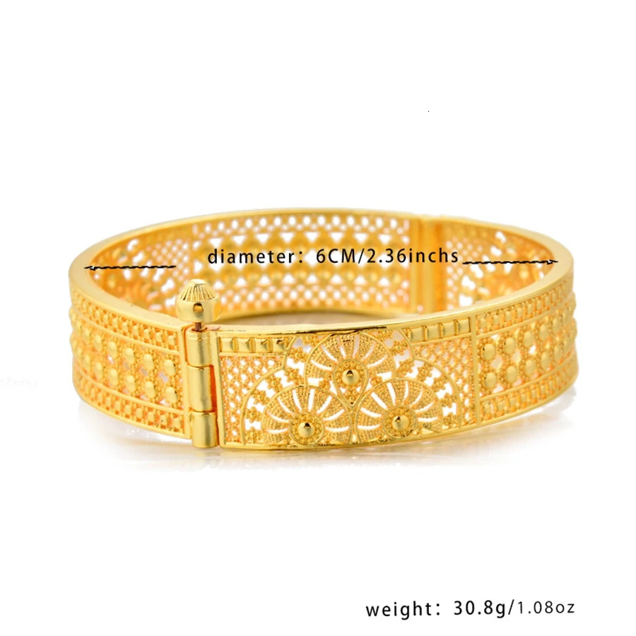 Ethiopian Gold Color Bangles for Women African Jewelry Habesha Middle East Girl Wedding bracelets Gift 250227