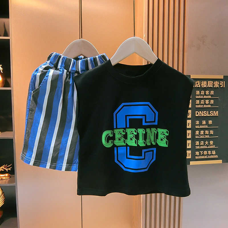 T-shirts Cotton boys cartoon vest summer style sleeveless t-shirt summer girls versatile top childrens camisole cartoon summer outfitY250227UCWE