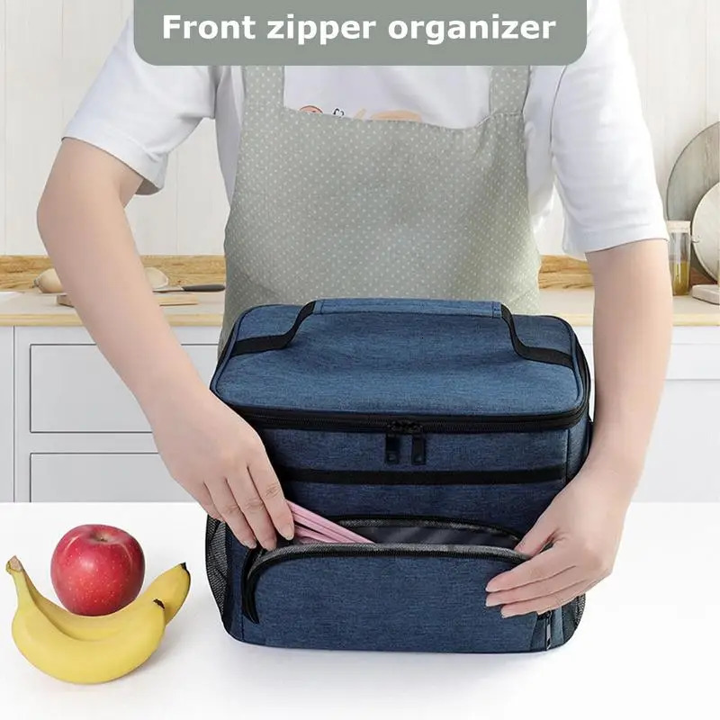 Ship from US Large capacity insulated lunch bag with adjustable shoulder straps 250227FBB