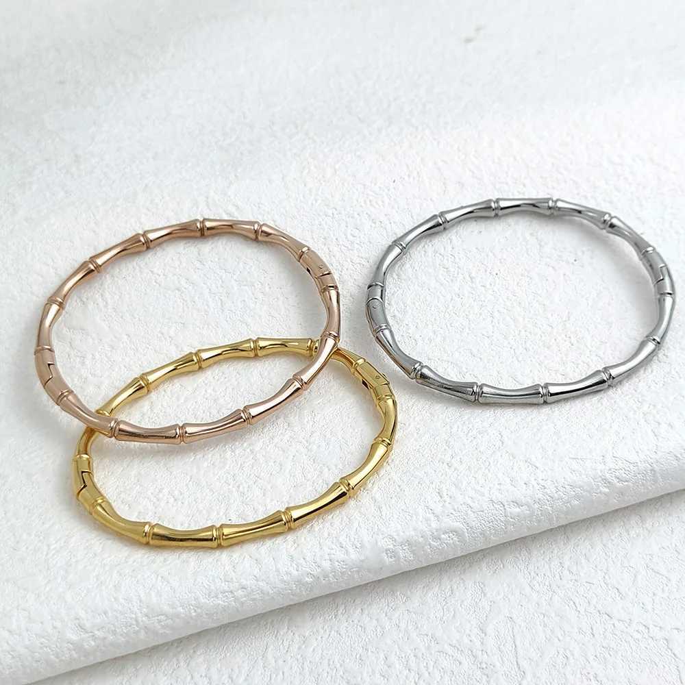 Classic bamboo O-shed buckle stainl steel gold-plated bracelet high-end silver waterproof bracelet for womens jewelry W250227