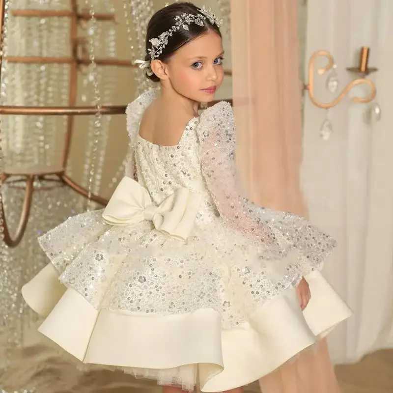 Girls Dresses Girls first communication costume childrens Peijian ball dress girls flower wedding dress sequins childrens piano performance Vestit Y25