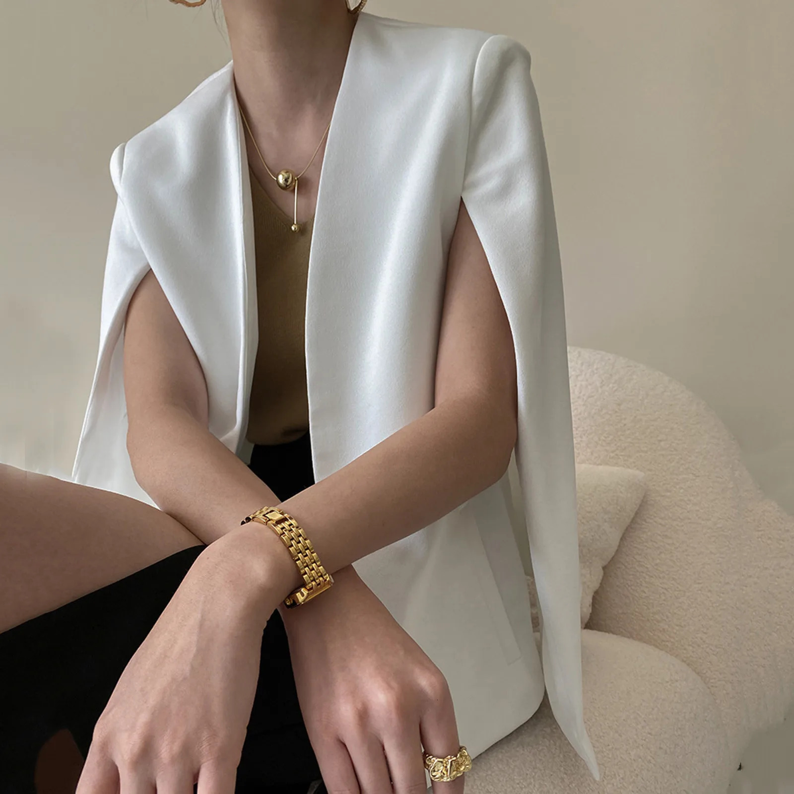 Womens Autumn Temperament Jacket Solid Split Long Sleeve Business Work Ladies Fashion Office Jackets womens jacket 250227