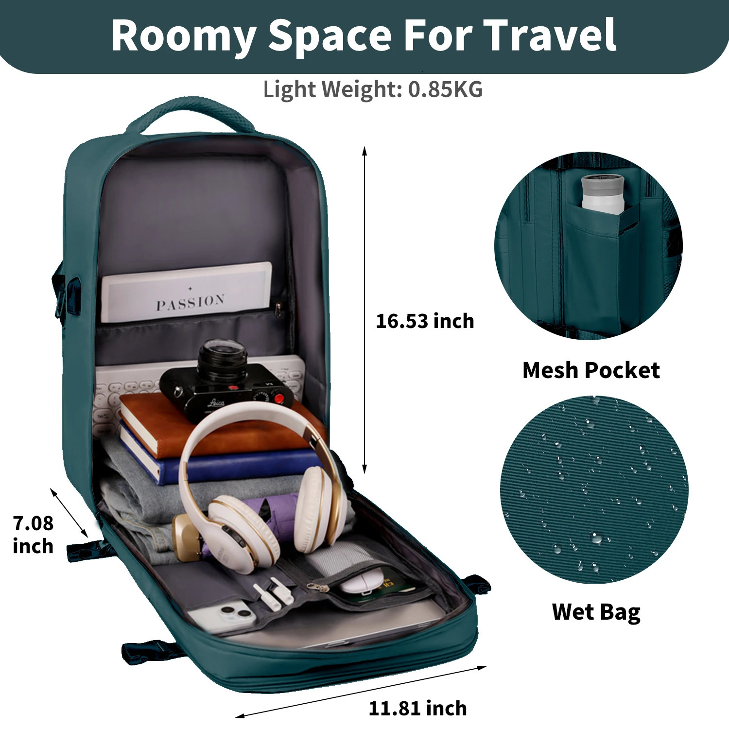 Ship from US Travel Backpack For Men Women Carry On Traveling Bag with TSA Large Computer Pocket USB Port Shoe Pouch Outdoor Hiking Climbing 250227FBB