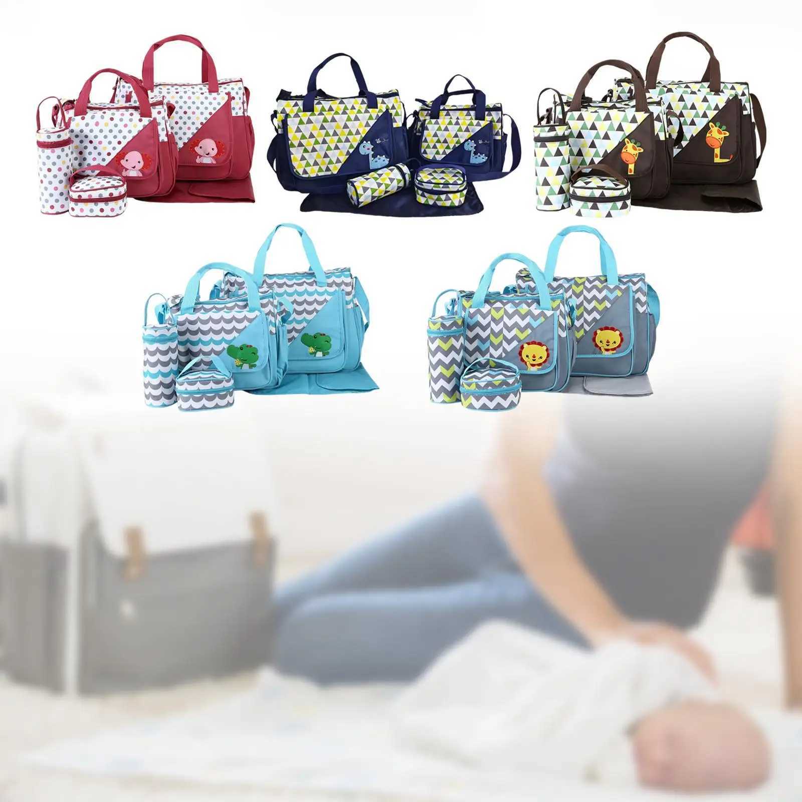 Diaper Bags Diaper Bag Set Multifunction with Nappy Changing Tote with Adjustable Shoulder Strap Y250227JZLB