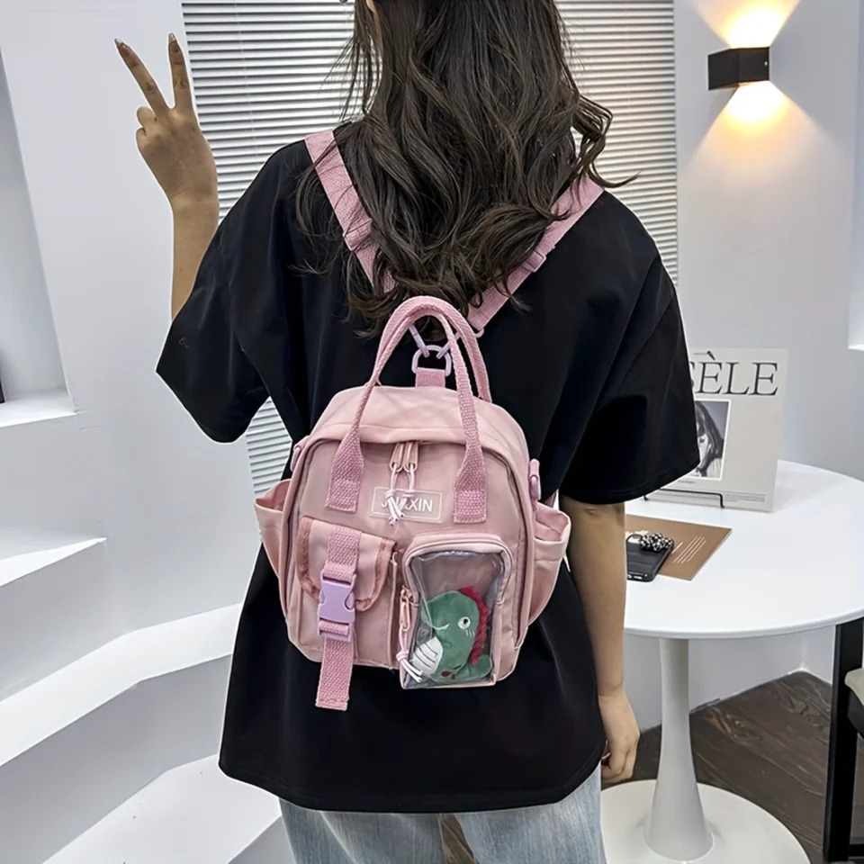 Ship from US Mini Cute Dinosaur Backpack Solid Color Fashion Casual Simple Unique Trendy Versatile Travel Purse 250227FBB