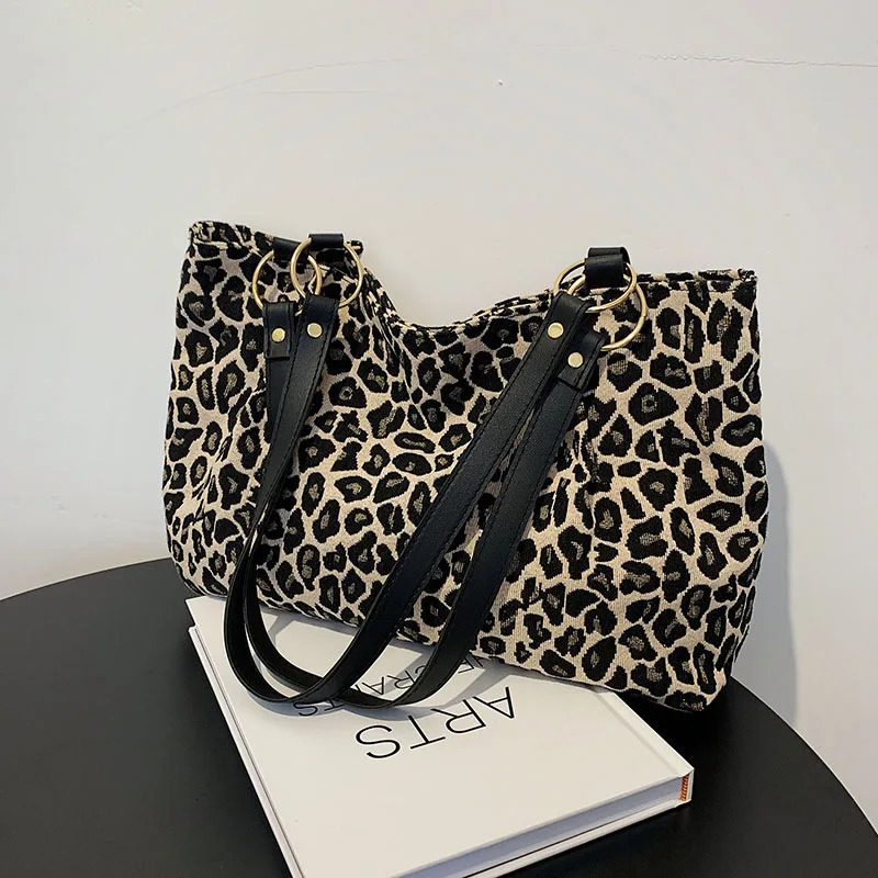 Ship from US Large capacity bag womens cross body leopard print shoulder handbag 250227FBB