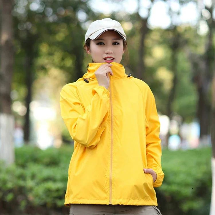 Outdoor Sport Windbreaker Thin Coat Unisex Waterproof Quick Dry Basic Jacket Sun Protection Ultralight Hooded Jackets Men Women 250227