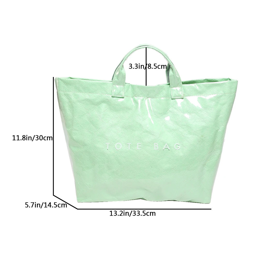 Ship from US Women Large Capacity Vintage Solid Trend Top Handle Bag Letter Print Purse PVC Handbag Female Travel Shoulder Bags Tote 250227FBB