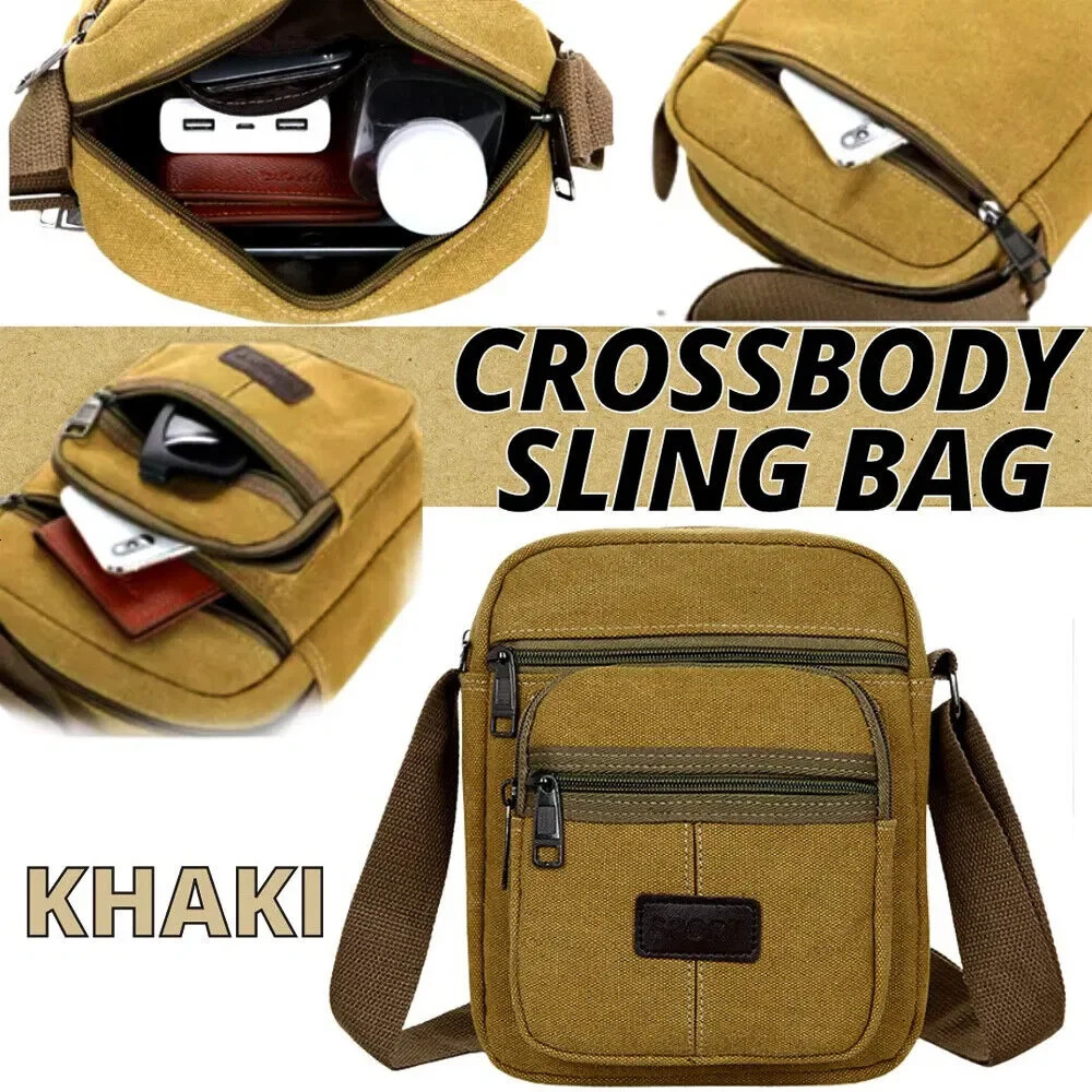 Ship from US Crossbody Bag Canvas Bags Casual Shoulder Satchel Handbag Pouch Messenger Unisex 250227FBB