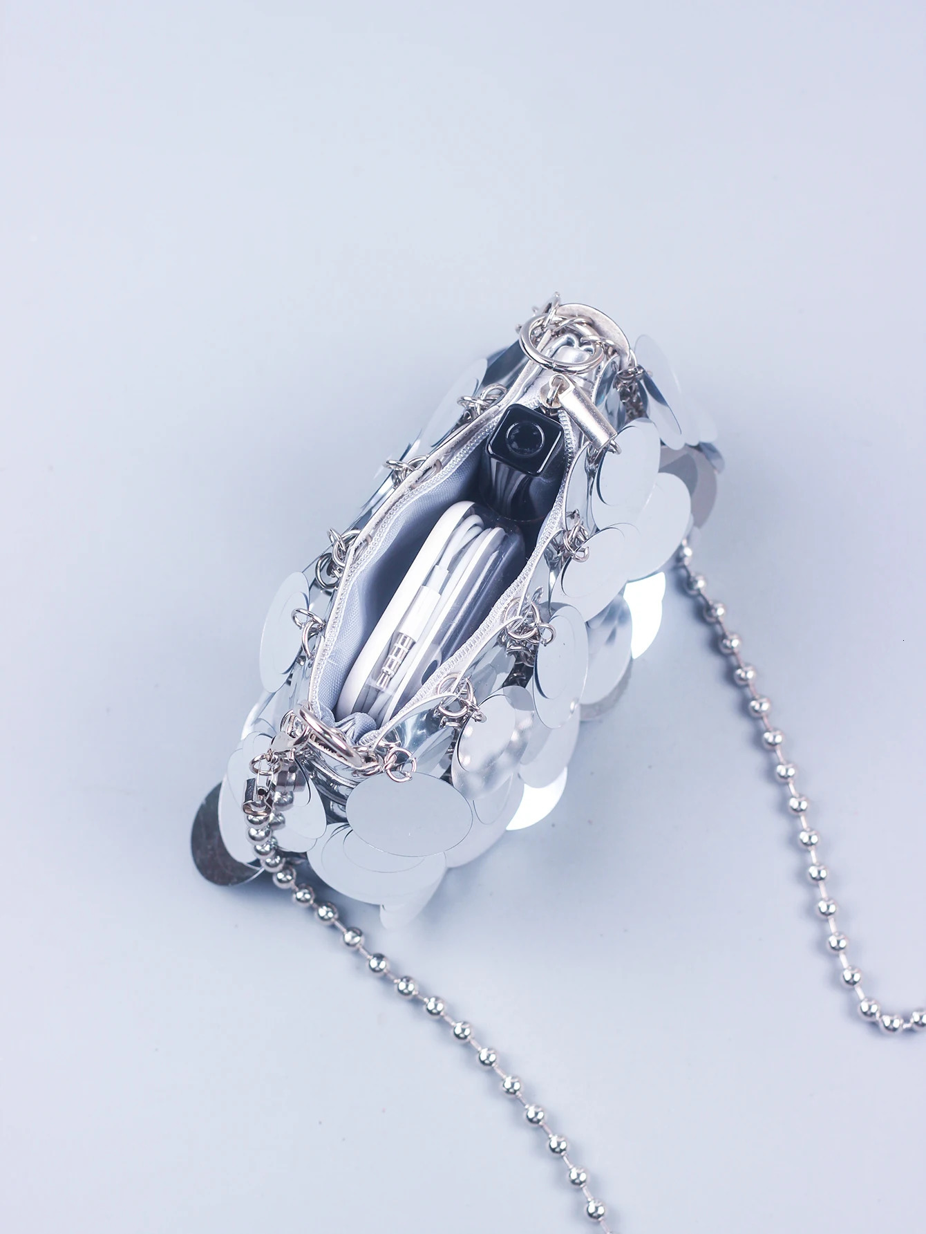 Bag Network Red Same Style Womens Mobile Phone Chain Shiny Slice Bling One Shoulder Crossbody Small 250226