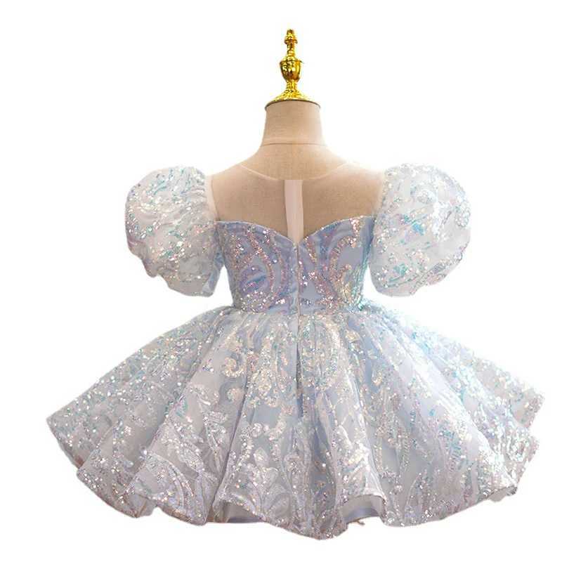 Girl's Dresses Bling Lilac Sequin Princess Ball Gown Dress for Girls Birthday Carnival Pageant Party Dress for 2-14 Year Kids Cute Y250227X60M