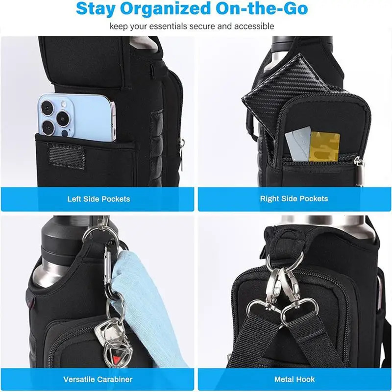 Ship from US Magnetic GYM Phone Bag for Men Women Water Bottle Sleeve Floor Organizer Outdoor Sport Crossbody Handle Pouch Earphone 250227FBB