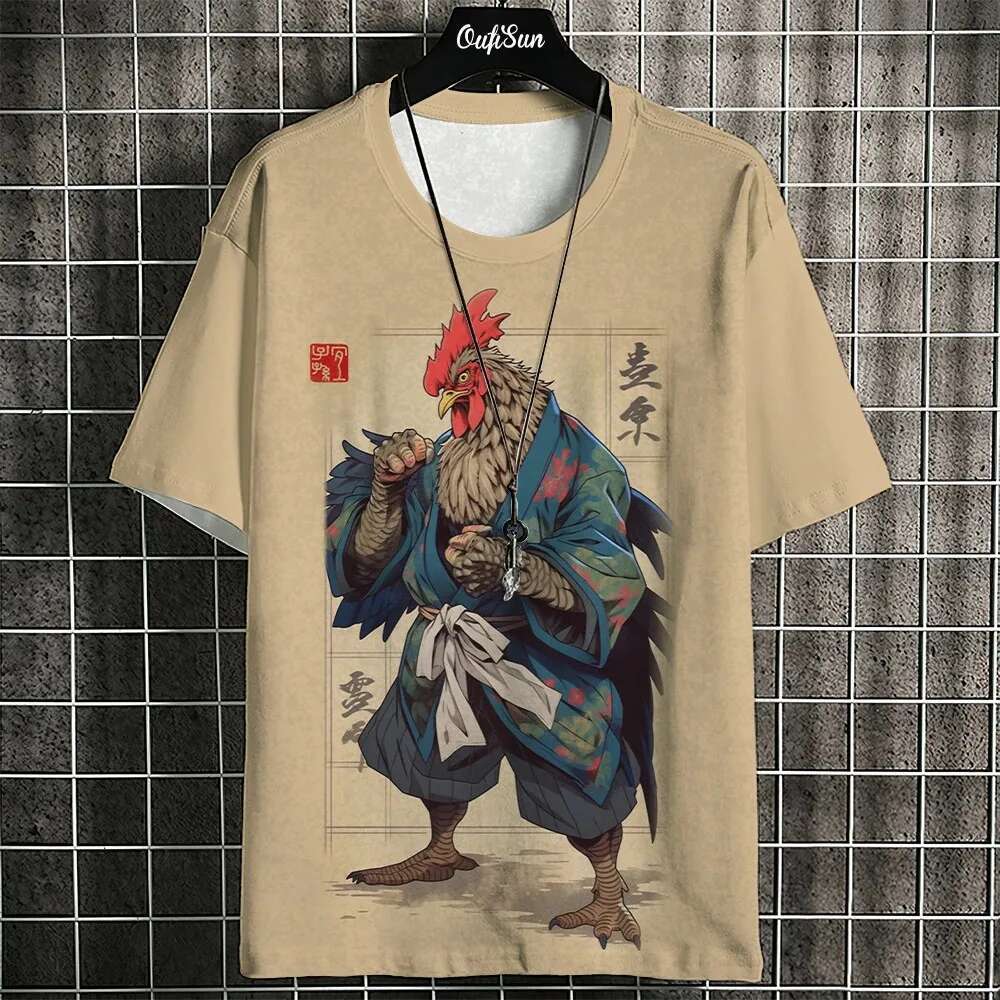 2025 New Cartoon Cat Pattern Men's T-shirt 3D Printed Designer T-shirt Men's Casual Pullover Summer Round Neck Sports Shirt Top Loose Daily 