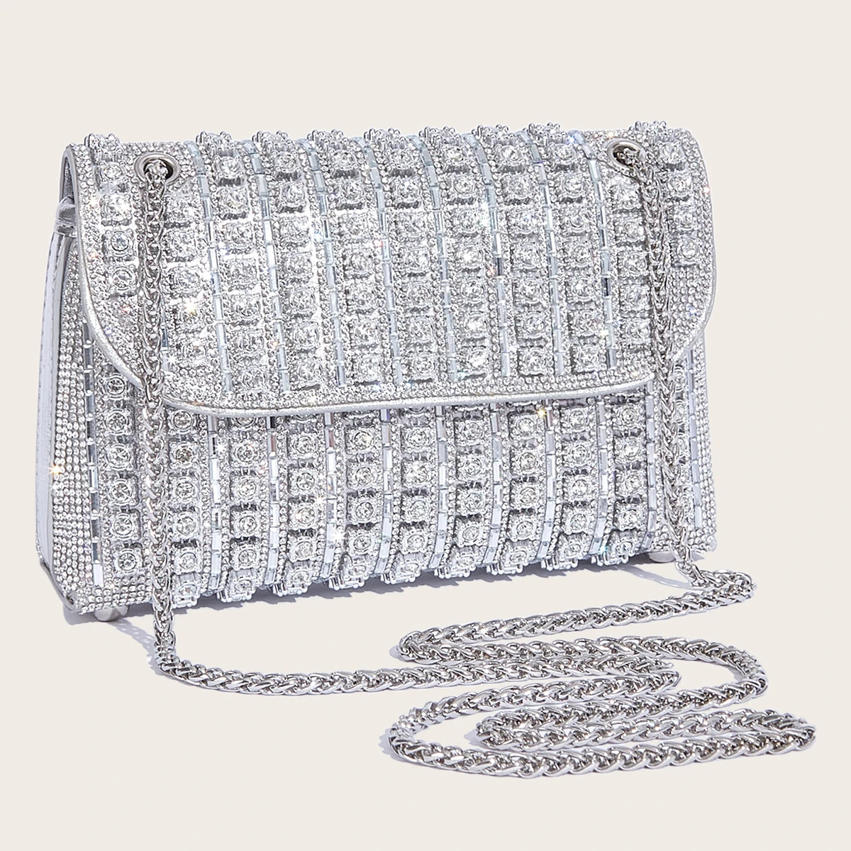 Evening Bag Casual Sparkling Colorful Diamond PU Party Ladies Shoulder Silver Fashion Clutch 250226