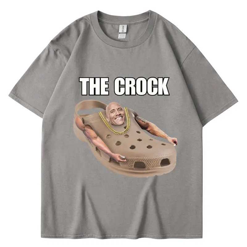 The Crock Dwayne Johnson Funny Meme T Shirt Men Women Joke Humor Summer T-shirt Oversized Casual Cotton Clothes Male Strtwear X250227