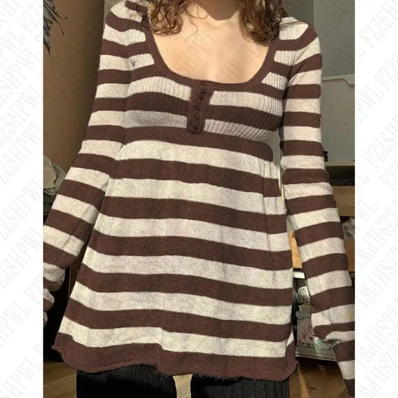 Fashion Y2k Knitted sweater Solid color Harajuku Print Grunge Goth Knitt Pullover Streetwear Punk Retro Crop top Casual Top EMO 250225