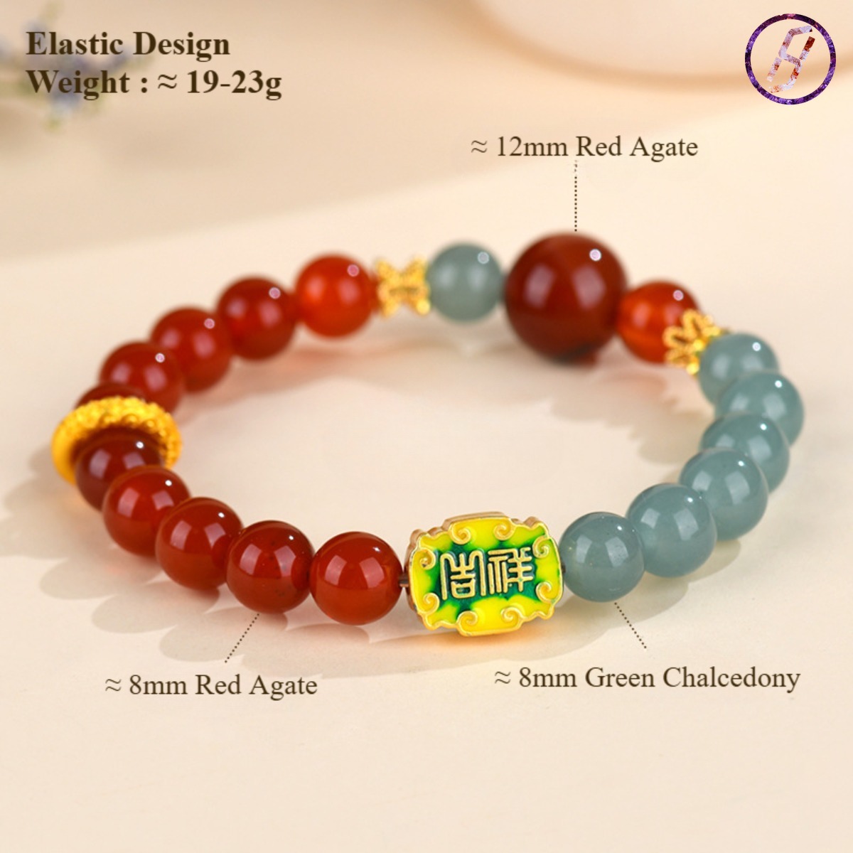 2025 New Network Hit "Nezha 2" Series A Variety of Original Bracelets Natural Crystal Green Chalcedony Red Agate Crystal Women's Bracel