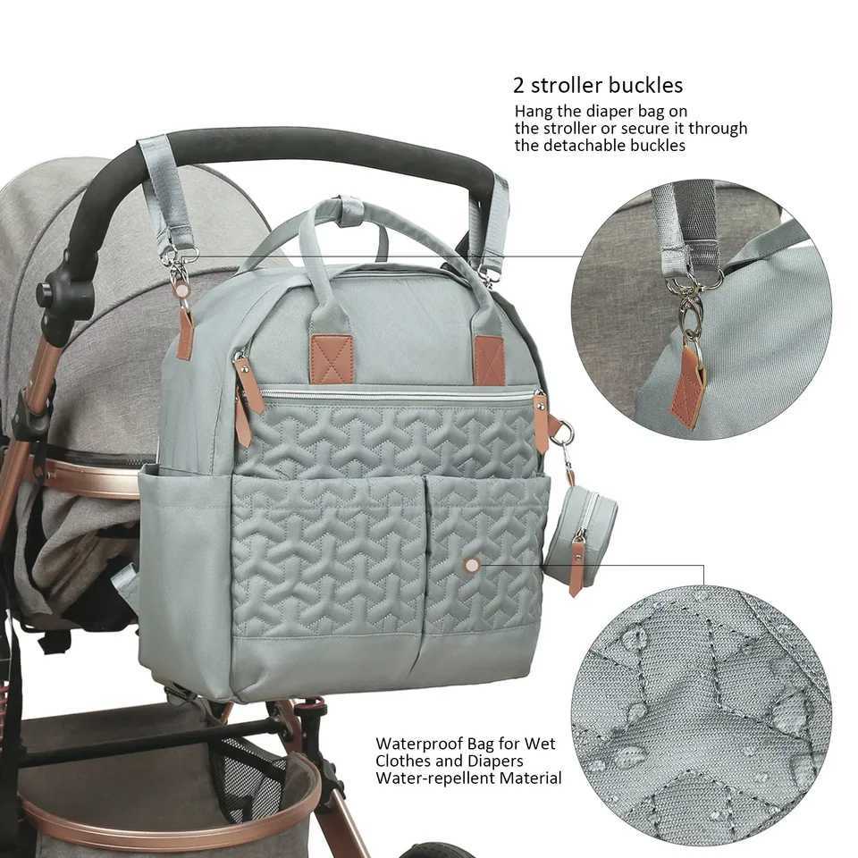 Diaper Bags Fashionable new baby diaper bag backpack multifunctional diaper bag organizer with hot milk bottle bag baby bag Y2502278DEH