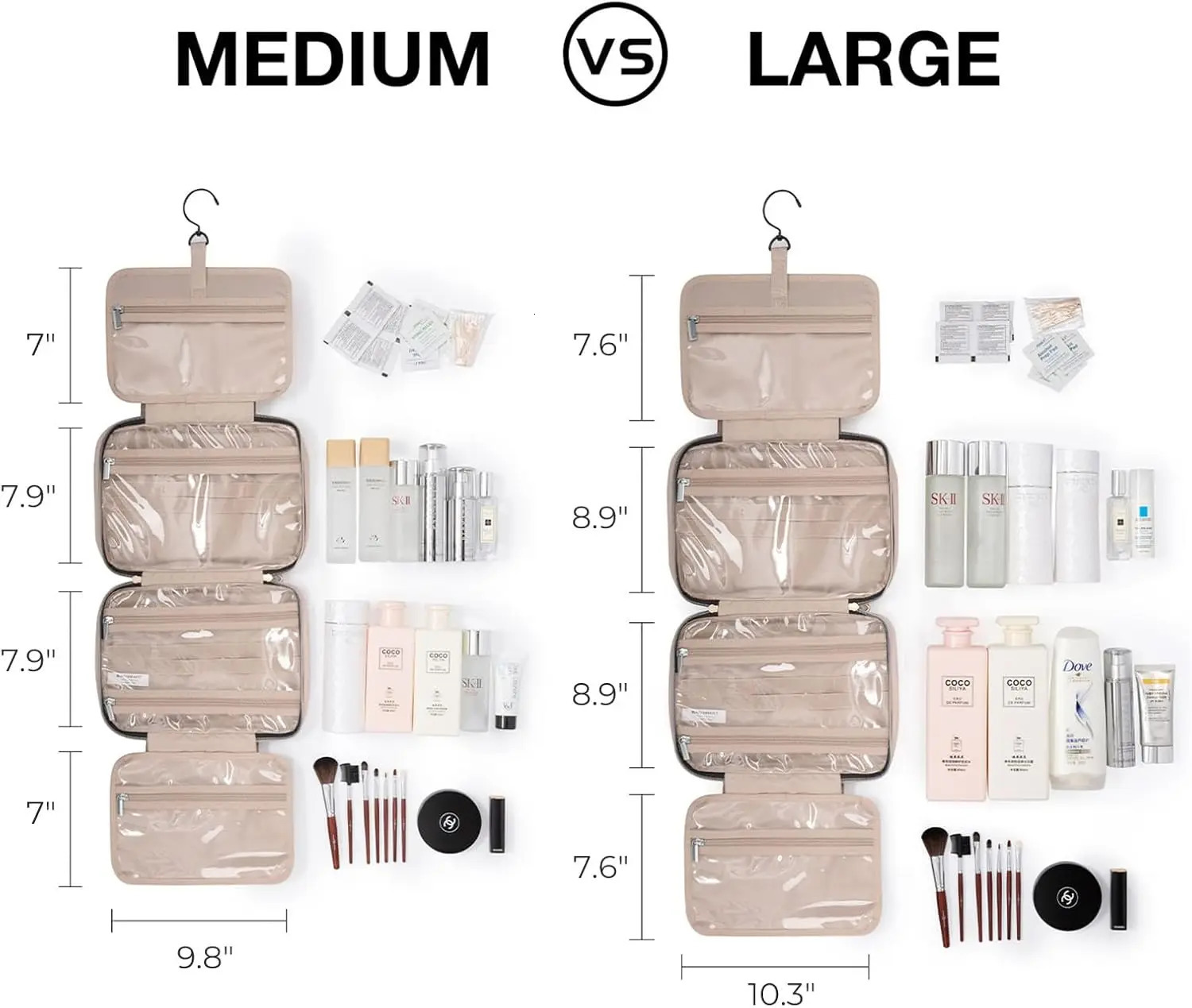 Ship from US Toiletry Bag Travel with Hanging Hook Waterresistant Makeup Cosmetic Organizer for Accessories Shampoo 250227FBB