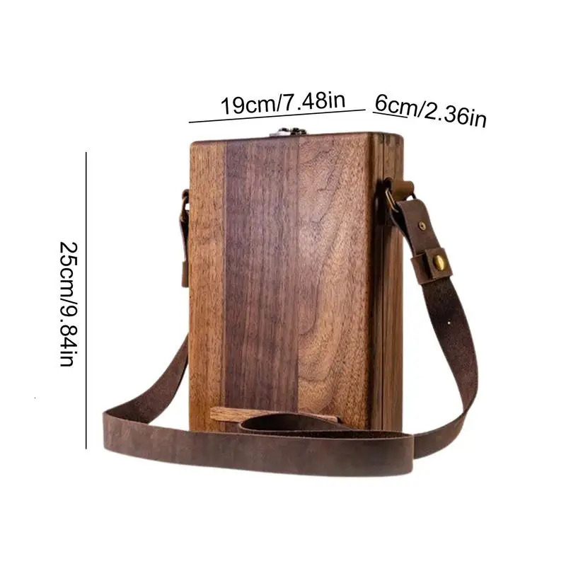 Ship from US Writers Messenger Wooden Box A5 Retro Trend Shoulder Bag Postman Outdoor Briefcase Art Supplies Home Decor Storage 250227FBB