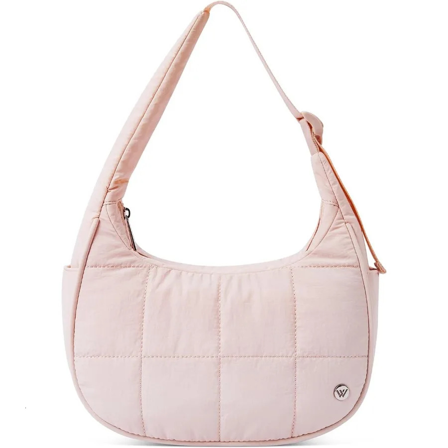 Ship from US WESTBRONCO Small Puffer Crescent Shoulder Bag Women Nylon Quilted Purses Handbags Adjustable Strap 250227FBB