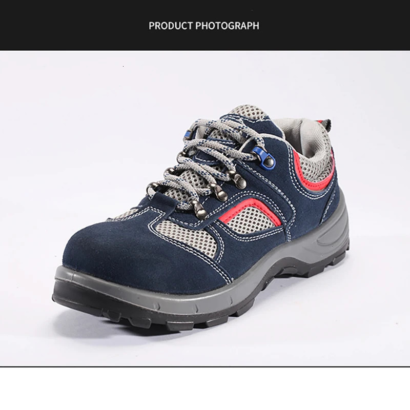 Protection Shoes Men Summer Anti Impact Puncture Steel Toe Cap Lightweight Breathable Construction Site Work Shoes 250226