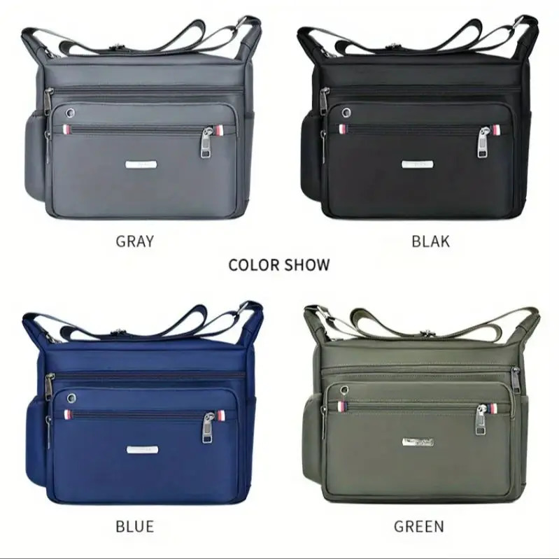 Ship from US 1pc Mens Large Capacity Oxford Cloth Casual Crossbody Bag Travel Versatile Lightweight Shoulder Sling 250227FBB