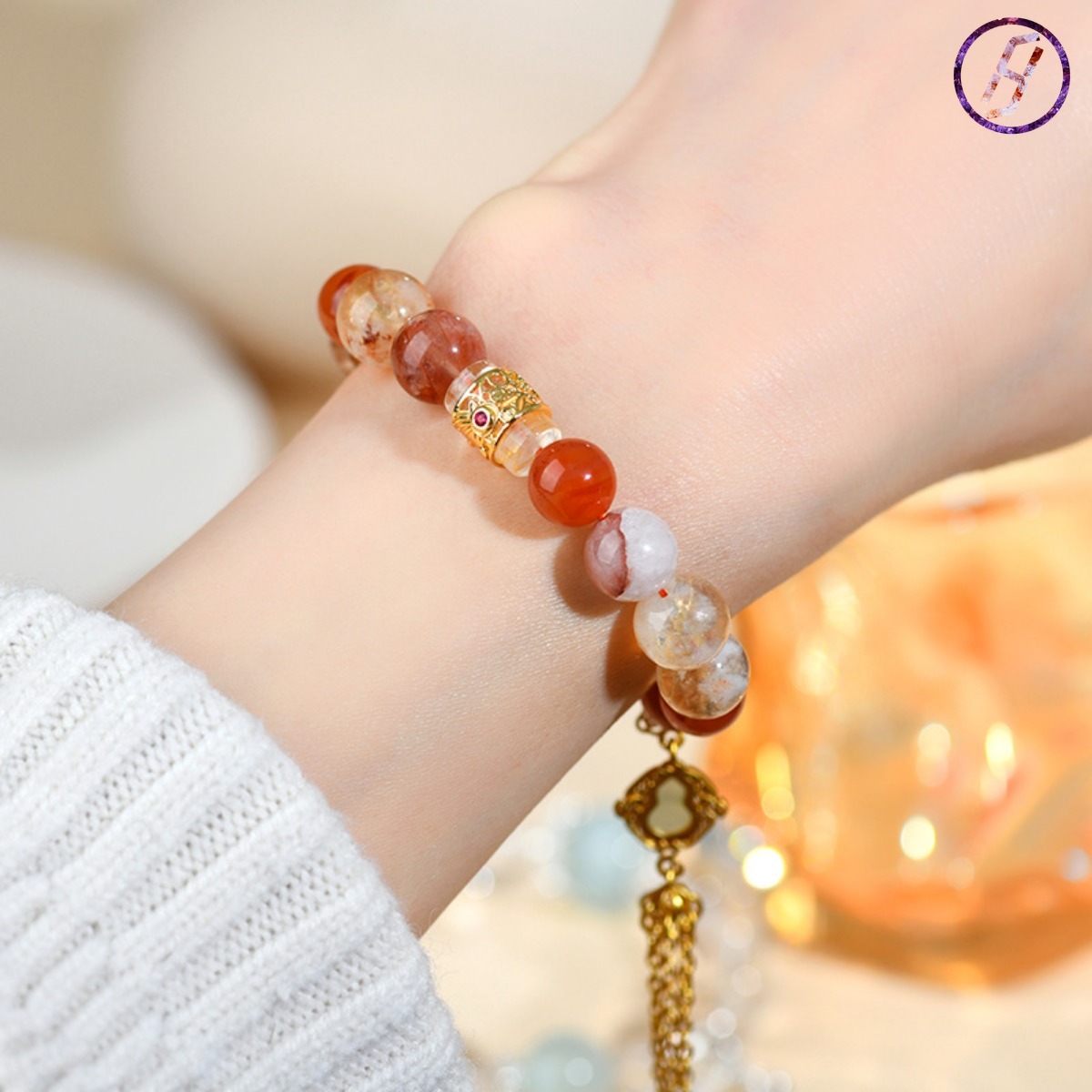 2025 New Network Hit "Nezha 2" Series A Variety of Original Bracelets Natural Crystal Citrine Carnelian Crystal Women's Bracelet Custom