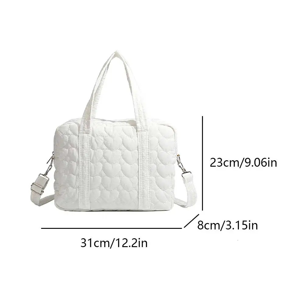 Ship from US Women Tote Bags Nylon Shoulder White Fashion Multifinonal Storage Large Capacity Handheld Mommy Hanadbag 250227FBB