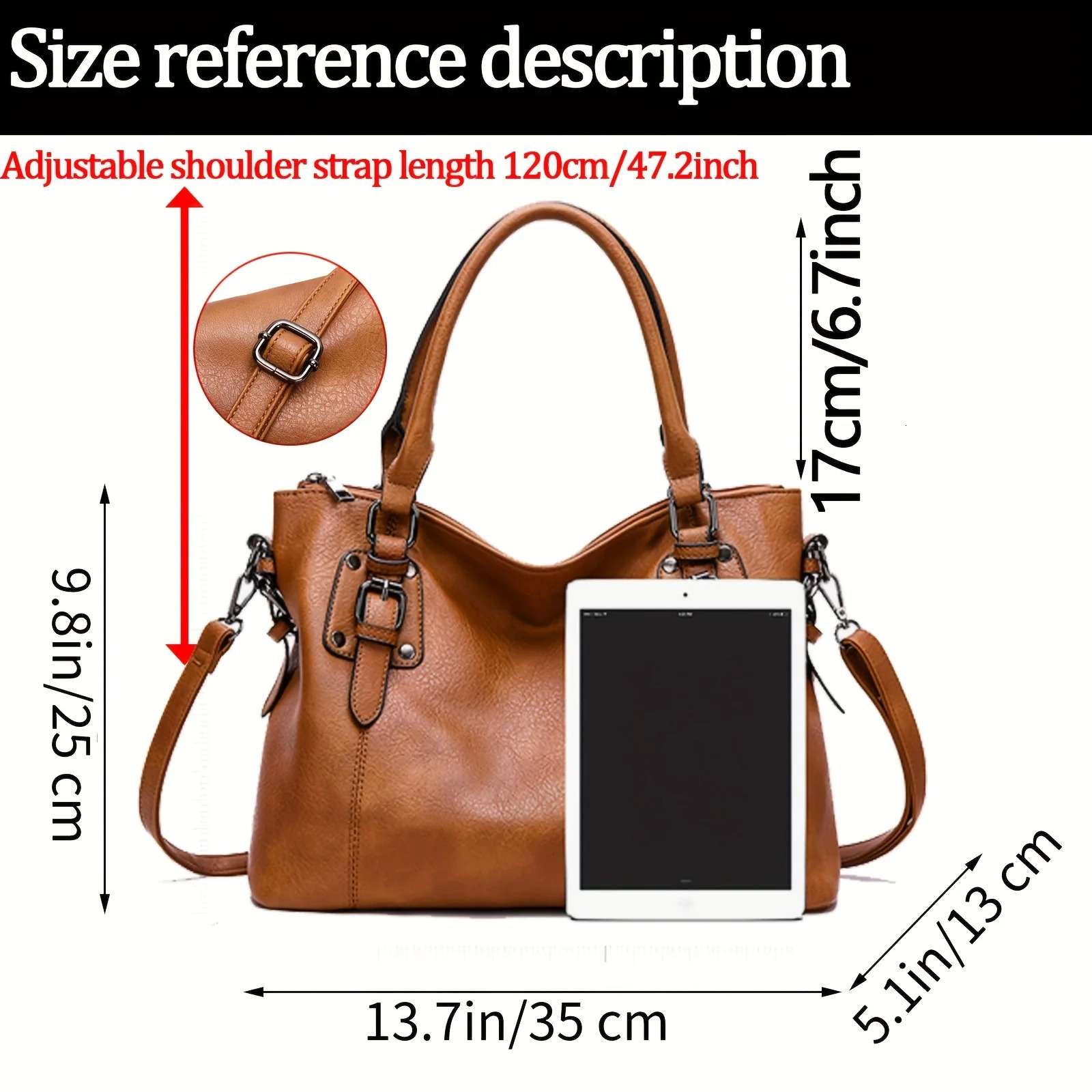 Ship from US Women Tote Bag Soft Leather Retro ner Large Capacity Multipocket Casual Ladies Shoulder Crossbody Mothers Day Gift A 250227FBB