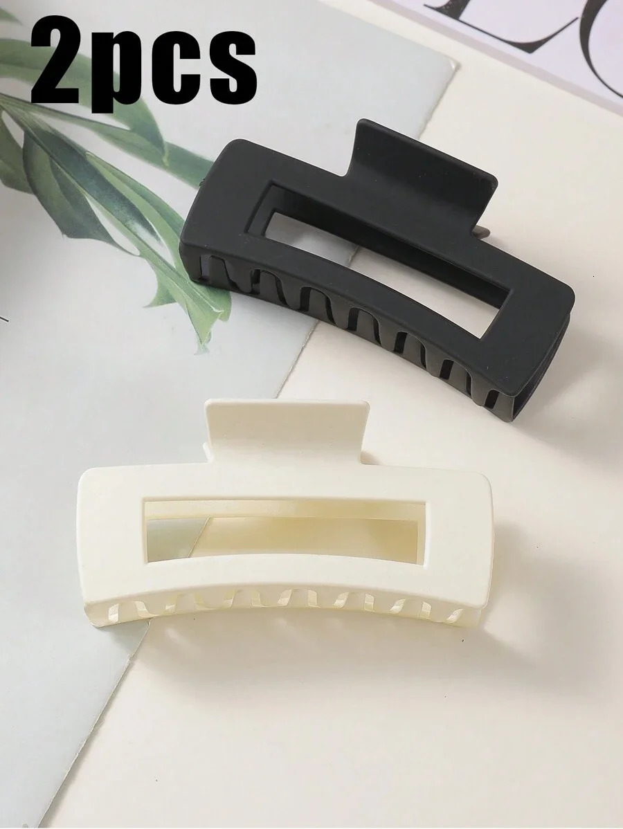 24 black and white khaki square hair clips 3D claw clip accessories used for daily hairstyle 250218