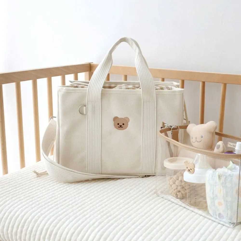 Diaper Bags Storage drawer baby urine bag cross shaped large capacity mothers bag pregnant bag multifunctional canvas baby snack bag Y25022797T7