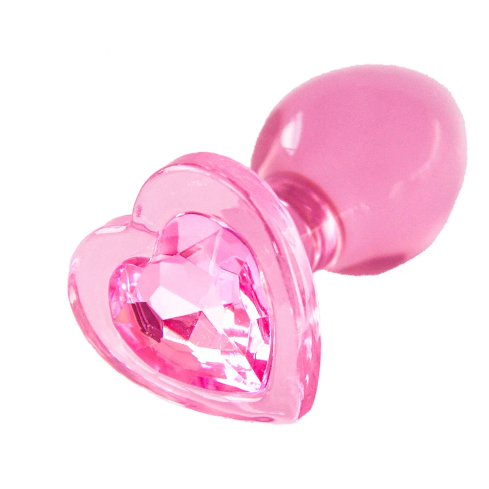 Heart Jewelled Beginner Anal Teaser Glass Comfort Plug Diamond Butt plugs Sex Toy Explore Ass Play Women Man Stimulate Orgasmic 250227