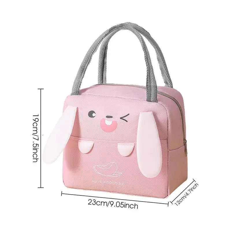 Ship from US Cartoon Lunch Bag Insulated Box Large Capacity Tote Bags Reusable Container For Picnic School Work Travel 250227FBB
