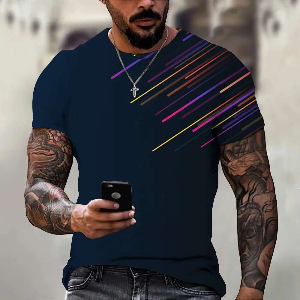 2025 New 3D Printed Men's Designer T-shirt Summer Round Neck Hoodie Large Comfortable Breathable Short Sleeve Men's Shirt Versatile Fashion 